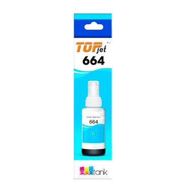 TINTA CIAN GENÉRICA TOP JET T664 70ML – COMPATIBLE CON EPSON ECOTANK