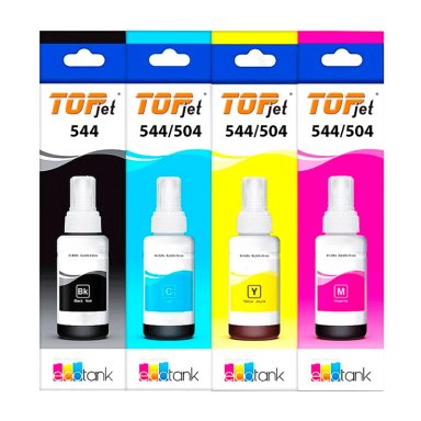 KIT 4 TINTAS TOP JET 504/544 P/EPSON L1250 L3110 L3210 L3250