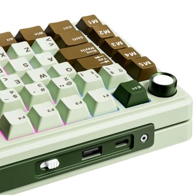 TECLADO ROYAL KLUDGE RK L75 INALÁMBRICO PALM GREEN CREAMY - 5