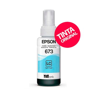 TINTA EPSON 673 LIGHT CIAN ORIGINAL PARA ECOTANK L805 / L850