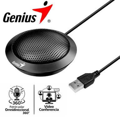 MICROFONO GENIUS MIC-100U PVIDEO CONFERENCIA BLACK