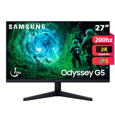 MONITOR SAMSUNG ODYSSEY G5 27 QHD 200HZ 1MS IPS - LS27FG530ELXPE - 1