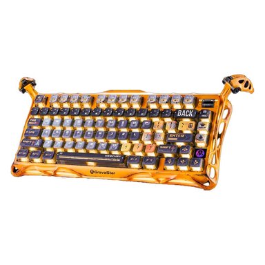 TECLADO GRAVASTAR MERCURY K1 PRO INALÁMBRICO BATTLE WORN YELLOW - 2
