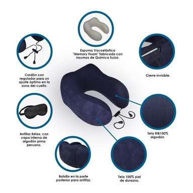 COJÍN TERAFLEX CERVICAL MEMORY FOAM + ANTIFAZ RELAX REGALO 29 X 28 X 11 CM - 4