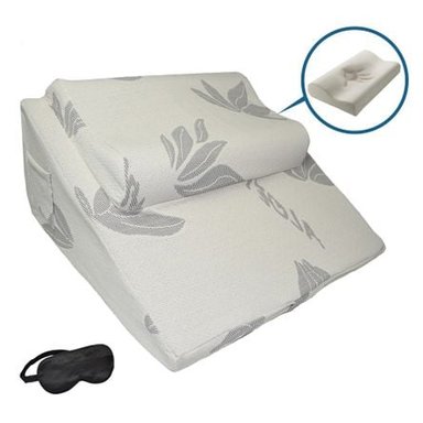 COJÍN TERAFLEX ANTIREFLUJO ALOE VERA CON ALMOHADA MEMORY FOAM Y REGALO ANTIFAZ RELAX 64 X 60 X 30 CM