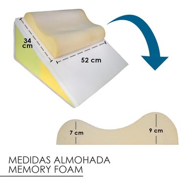 COJÍN TERAFLEX ANTIREFLUJO Y ALMOHADA MEMORY FOAM BAMBOO 64 X 60 X 30 CM - 6