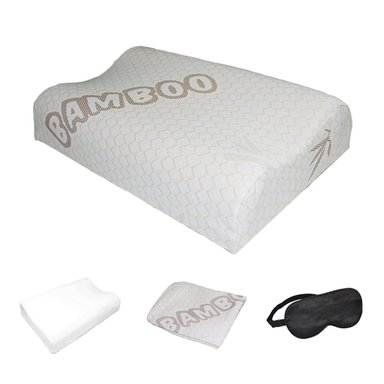 ALMOHADA TERAFLEX VISCOELÁSTICA MEMORY FOAM DOS FUNDAS + 1 ANTIFAZ RELAX 53 X 35 X 12.5 CM