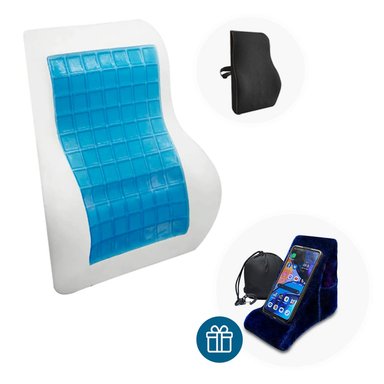 COJÍN TERAFLEX LUMBAR CON GEL FRÍO REGALO PORTACELULAR 45 X 40 X 11 CM