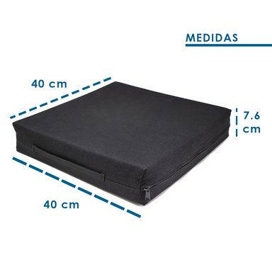 COJÍN TERAFLEX ANTIESCARAS COXIS P SILLA RUEDAS  DOS FUNDAS ANTIFLUIDOS 40 X 40 X 7.6 CM - 6