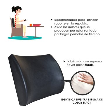 COJÍN TERAFLEX LUMBAR BLACK MAGIC MEMORY FOAM 35 X 33 X 13 CM - 2