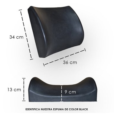 COJÍN TERAFLEX LUMBAR BLACK MAGIC MEMORY FOAM 35 X 33 X 13 CM - 6