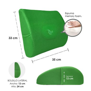 COJÍN TERAFLEX LUMBAR AROMA LIMÓN MEMORY FOAM 35 X 33 X 12 CM - 6