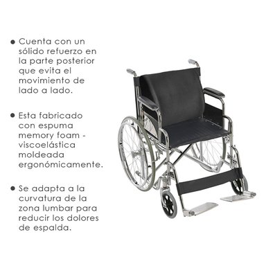 COJÍN TERAFLEX LUMBAR SILLA RUEDAS MEMORY FOAM DOBLE SUJETADOR 36 X 34 X 12 CM - 3