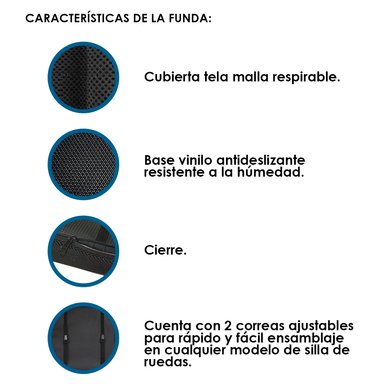 COJÍN TERAFLEX LUMBAR SILLA RUEDAS MEMORY FOAM DOBLE SUJETADOR 36 X 34 X 12 CM - 5