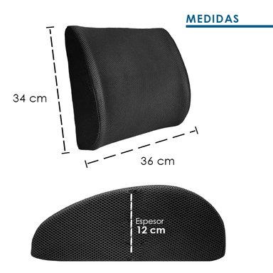 COJÍN TERAFLEX LUMBAR SILLA RUEDAS MEMORY FOAM DOBLE SUJETADOR 36 X 34 X 12 CM - 6