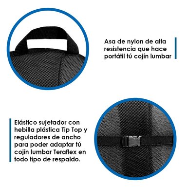 COJÍN TERAFLEX LUMBAR RELAX CORRECTOR POSTURA MEMORY FOAM 53 X 47 X 7 CM - 5