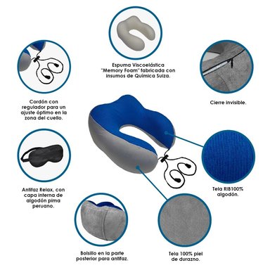 COJÍN TERAFLEX CERVICAL MEMORY FOAM + ANTIFAZ RELAX REGALO 29 X 28 X 11 CM - 5