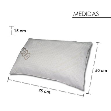 ALMOHADA QUEEN MEMORY FOAM REGALO ANTIFAZ TERAFLEX 75X50X15 CM - 6