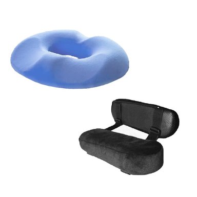 COJÍN TERAFLEX DONA GEL HEMORROIDES COXIS Y REGALO APOYABRAZOS 45 X 41 X 7 CM