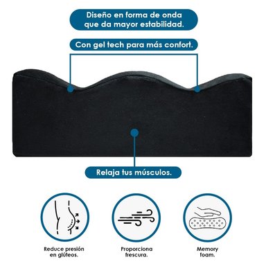 COJÍN TERAFLEX BBL POST CIRUGIA GLUTEOS REGALO PORTACELULAR 43 X 20 X 15 CM - 4
