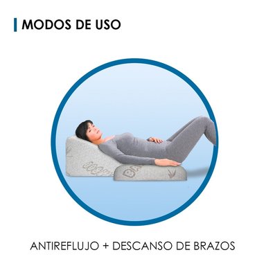 COJÍN TERAFLEX ANTIREFLUJO Y ALMOHADA CERVICAL MULTIUSOS 60 X 55 X 30 CM - 5