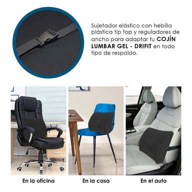 COJÍN TERAFLEX RESPALDO LUMBAR MEMORY FOAM GEL INCLUYE FUNDA DRI FIT 35 X 33 X 12 CM - 2