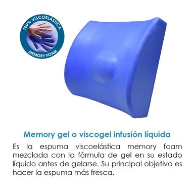 COJÍN TERAFLEX RESPALDO LUMBAR MEMORY FOAM GEL INCLUYE FUNDA DRI FIT 35 X 33 X 12 CM - 3