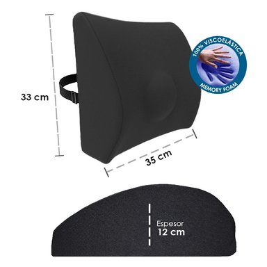 COJÍN TERAFLEX RESPALDO LUMBAR MEMORY FOAM GEL INCLUYE FUNDA DRI FIT 35 X 33 X 12 CM - 5
