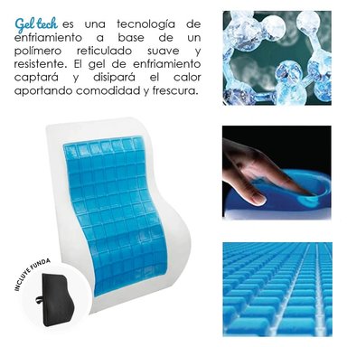 COJIN LUMBAR Y COJIN COXIS GEL TECH 4 FUNDAS - REGALO COJIN CERVICAL TERAFLEX - 3