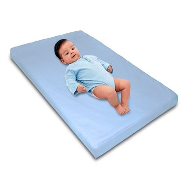 COLCHON TOPPER CUNA BEBE MEMORY FOAM IMPERMEABLE CELESTE TERAFLEX