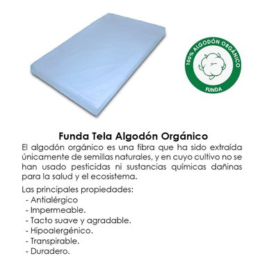 COLCHON TOPPER CUNA BEBE MEMORY FOAM IMPERMEABLE CELESTE TERAFLEX - 4