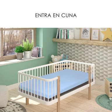 COLCHON TOPPER CUNA BEBE MEMORY FOAM IMPERMEABLE CELESTE TERAFLEX - 6