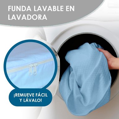 COLCHON TOPPER CUNA BEBE MEMORY FOAM IMPERMEABLE CELESTE TERAFLEX - 7