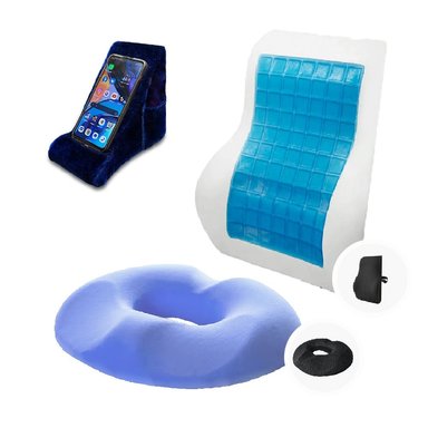 COJIN LUMBAR Y COJIN DONA GEL TECH - REGALO PORTA CELULAR  TERAFLEX