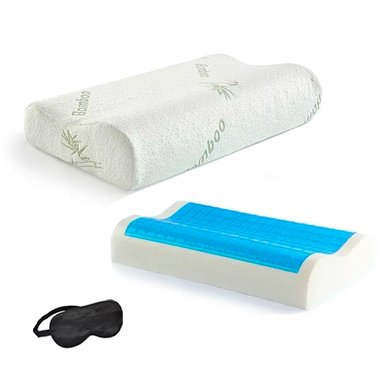 ALMOHADA MEMORY FOAM CON GEL FRÍO + REGALO ANTIFAZ  TERAFLEX  50X30X10 CM
