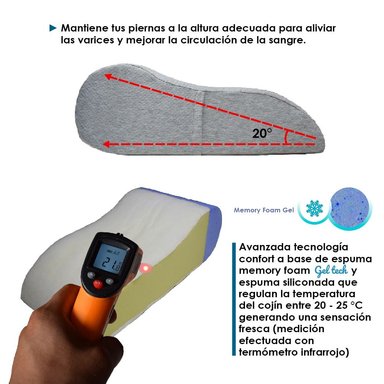 ALMOHADA COJIN ANTIVARICES Y PROTECTOR DE TALONES MEMORY FOAM GEL TECH  TERAFLEX - 2