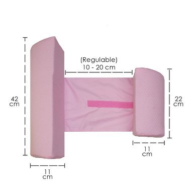 COJIN ANTICAÍDAS POSICINADOR BEBE MEMORY FOAM GEL ROSADO TERAFLEX 42X42X11 CM - 3