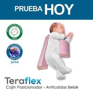 COJIN ANTICAÍDAS POSICINADOR BEBE MEMORY FOAM GEL ROSADO TERAFLEX 42X42X11 CM - 6