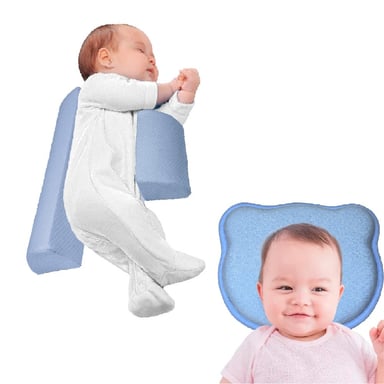 COJÍN POSICIONADOR ANTICAÍDAS Y ALMOHADA BEBÉ MEMORY FOAM CELESTE TERAFLEX - 1