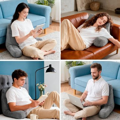 RESPALDAR ANATÓMICO SOFA PORTÁTIL MEMORY FOAM GEL TERAFLEX 85X45X42 CM - 3