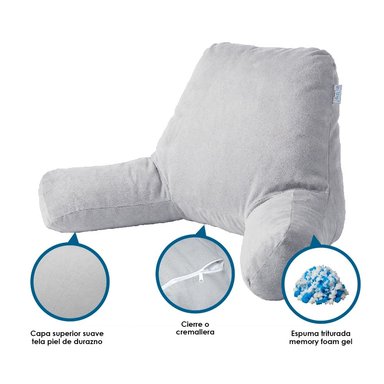 RESPALDAR ANATÓMICO SOFA PORTÁTIL MEMORY FOAM GEL TERAFLEX 85X45X42 CM - 5