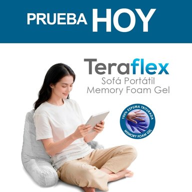 RESPALDAR ANATÓMICO SOFA PORTÁTIL MEMORY FOAM GEL TERAFLEX 85X45X42 CM - 7