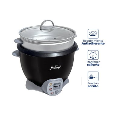 OLLA ARROCERA CON VAPORERA 1.8L BLACK - 2