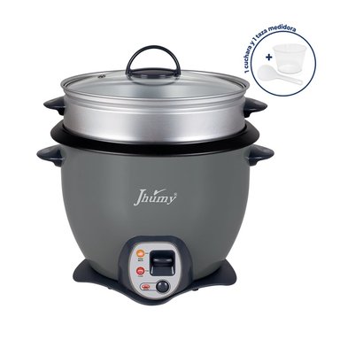 OLLA ARROCERA CON VAPORERA 1.8L GRIS