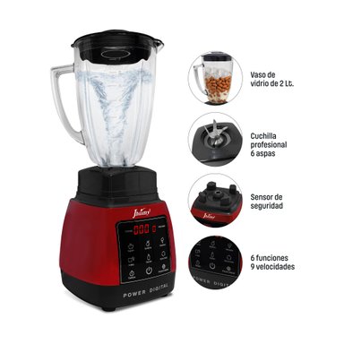 LICUADORA POWER DIGITAL ROJO 1500W 2L JHUMY - 2
