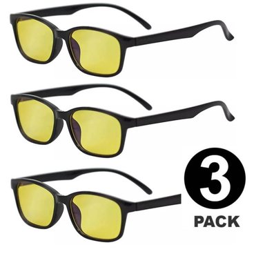 LENTES GAMER PROTECCIÓN LUZ AZUL COMPUTADORA PC CELULAR TABLET PACK X3