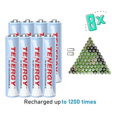 PILAS RECARGABLES AAA DE 1100 MAH PACK X8 NIMH BATERÍAS