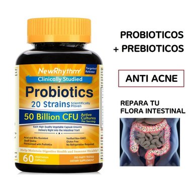 PROBIOTICOS NEWRHYTHM ANTI ACNE 50 BILLION CFU 60 CAPSULAS