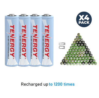 PACK 4 PILAS RECARGABLES AA BATERÍA RECARGABLE AMERICANA