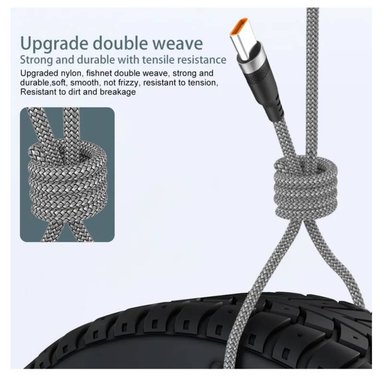 CABLE TIPO C A USB 65W 2 METROS LAPTOP HP ASUS LENOVO ACER DELL - 2